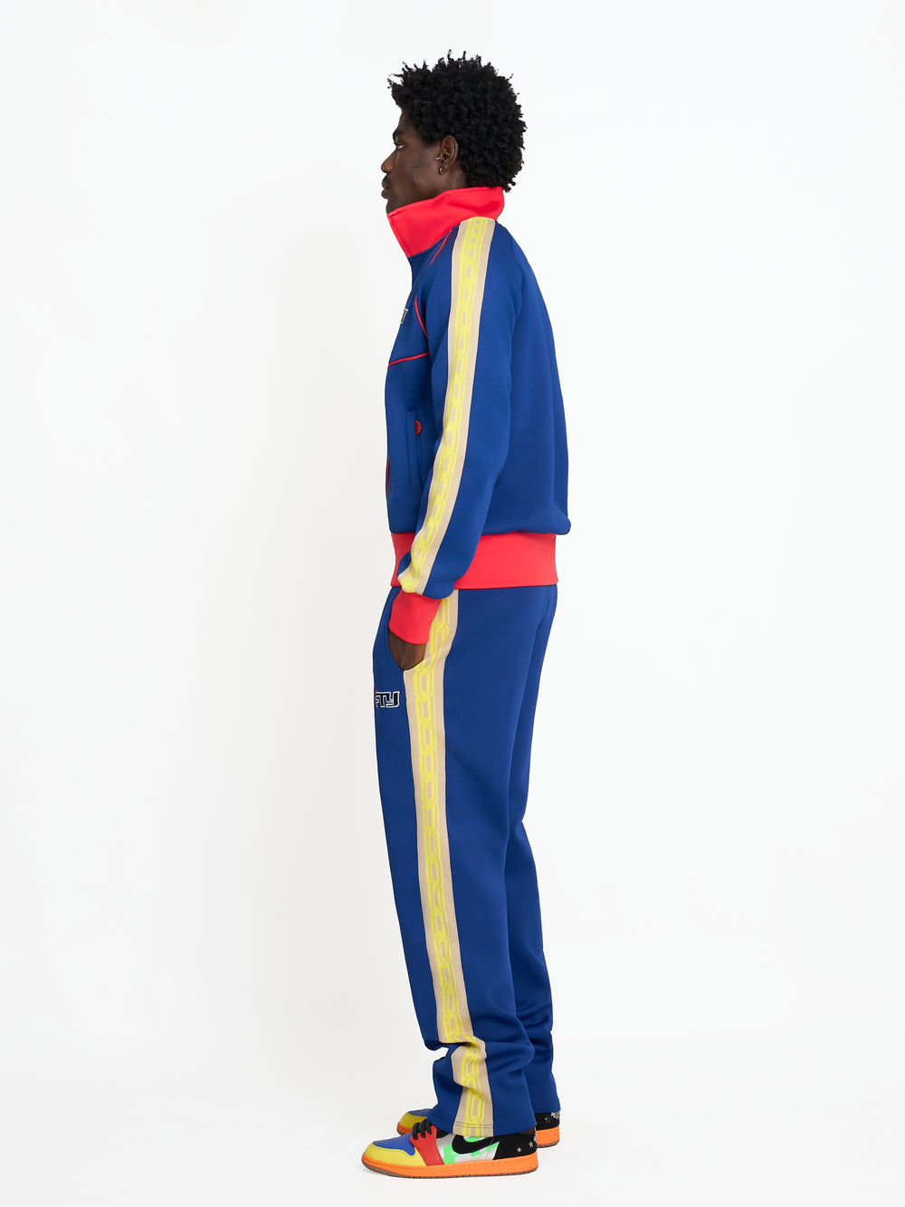 FTY TEAR CHAIN 'ZIP UP' TRACK JACKET - BLUE/RED