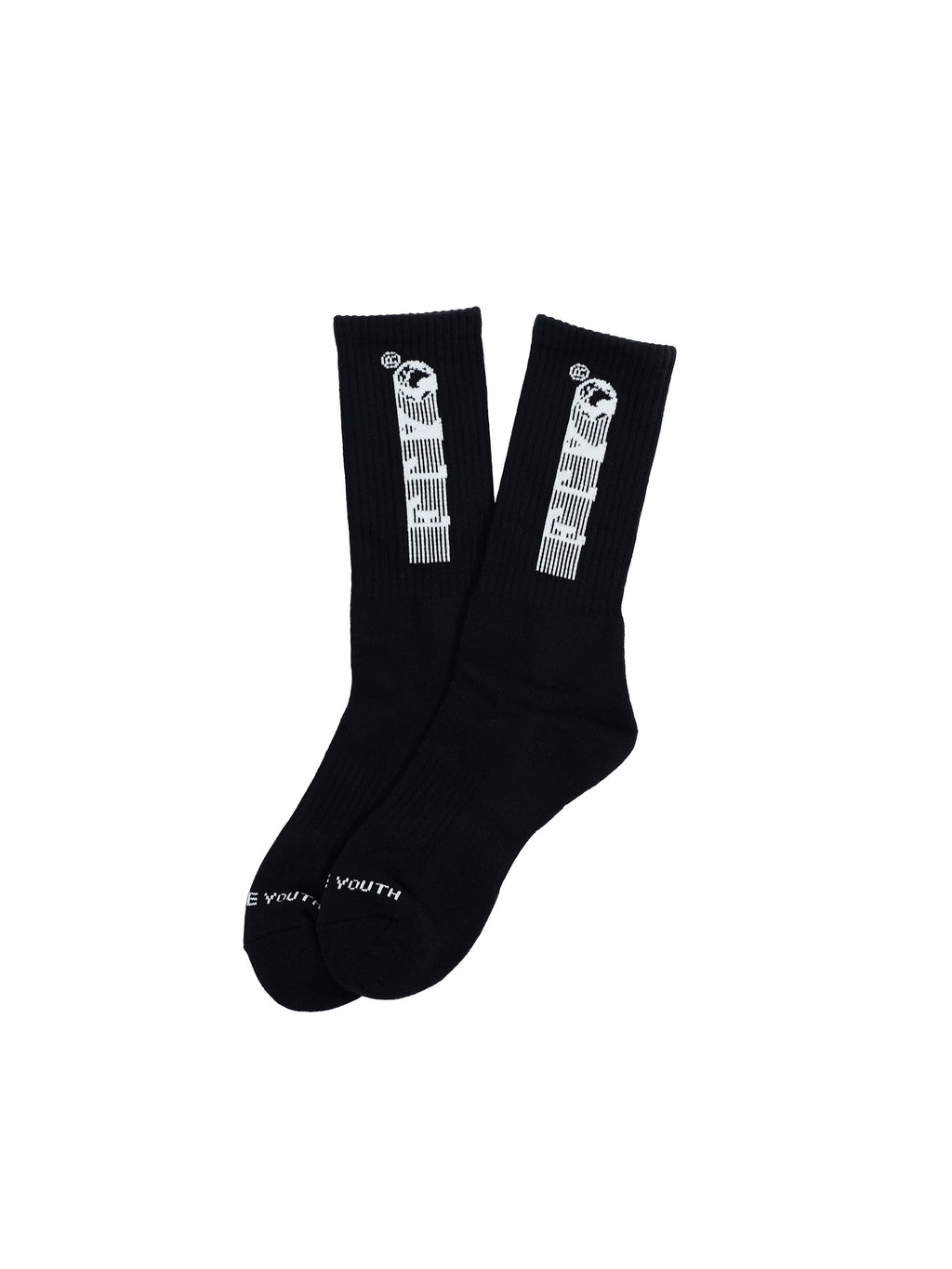 FTY STRIPES LOGO SOCKS - BLACK