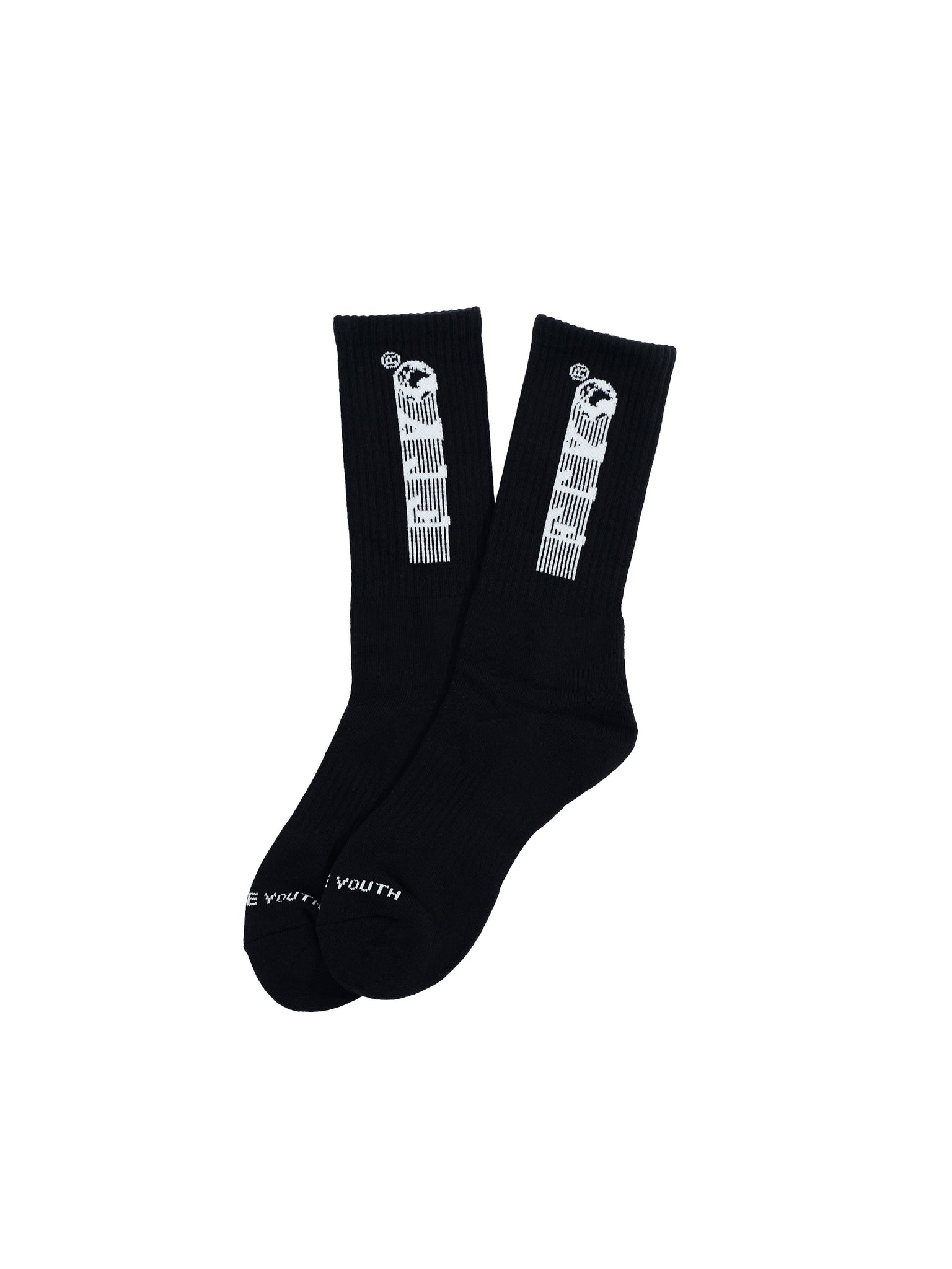 FTY STRIPES LOGO SOCKS - BLACK