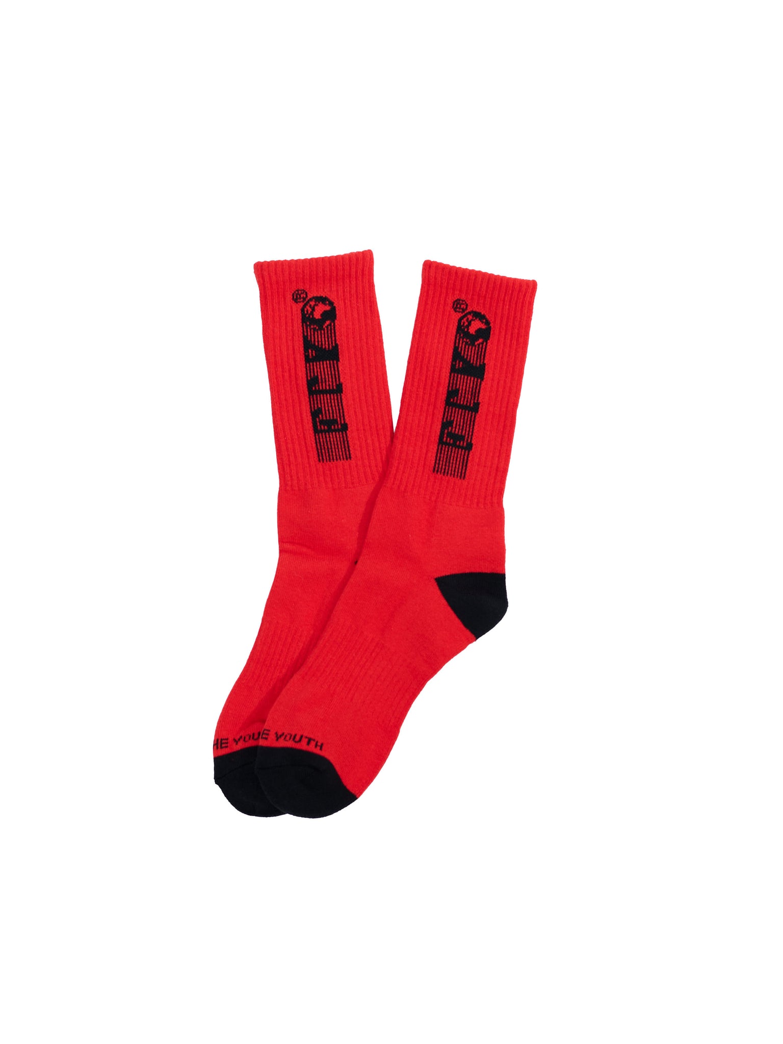 FTY STRIPES LOGO SOCKS - RED