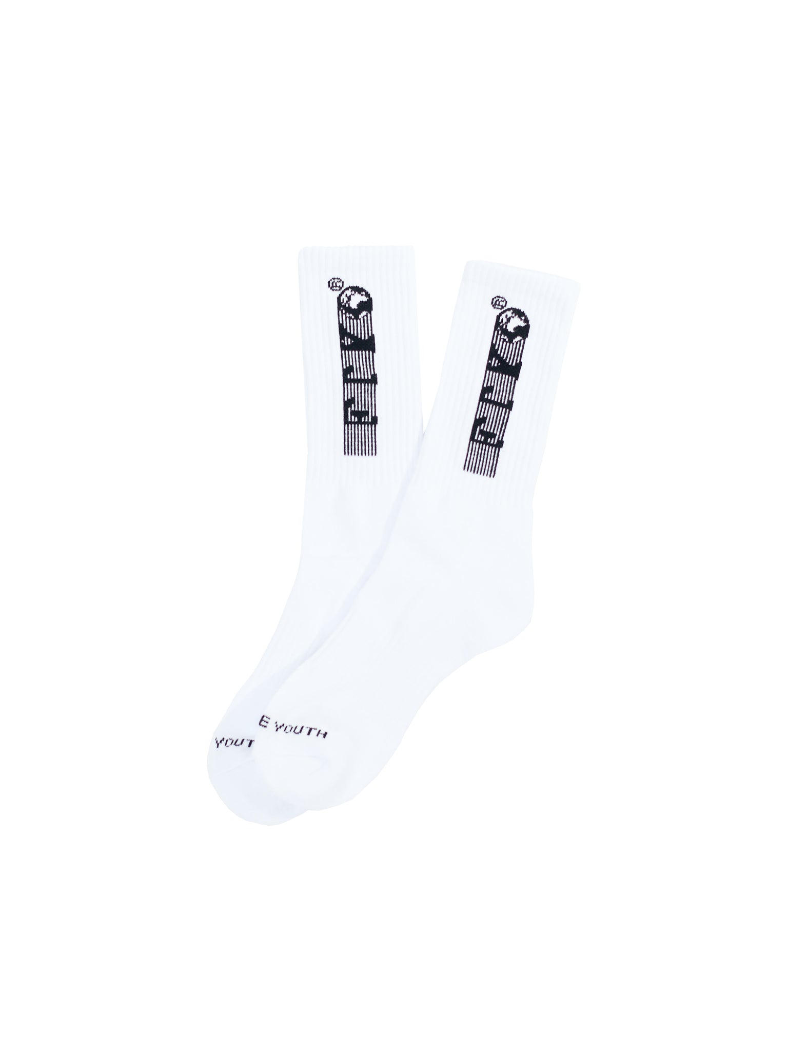 FTY STRIPES LOGO SOCKS - WHITE