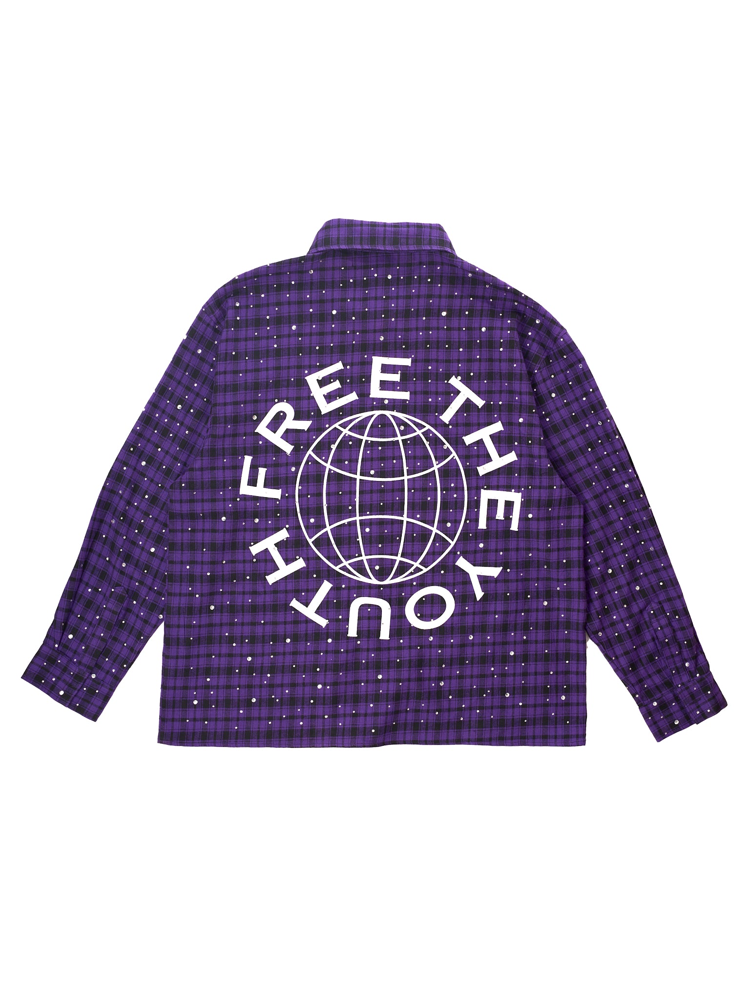 FTY CRYSTAL GRID FLANNEL - PURPLE