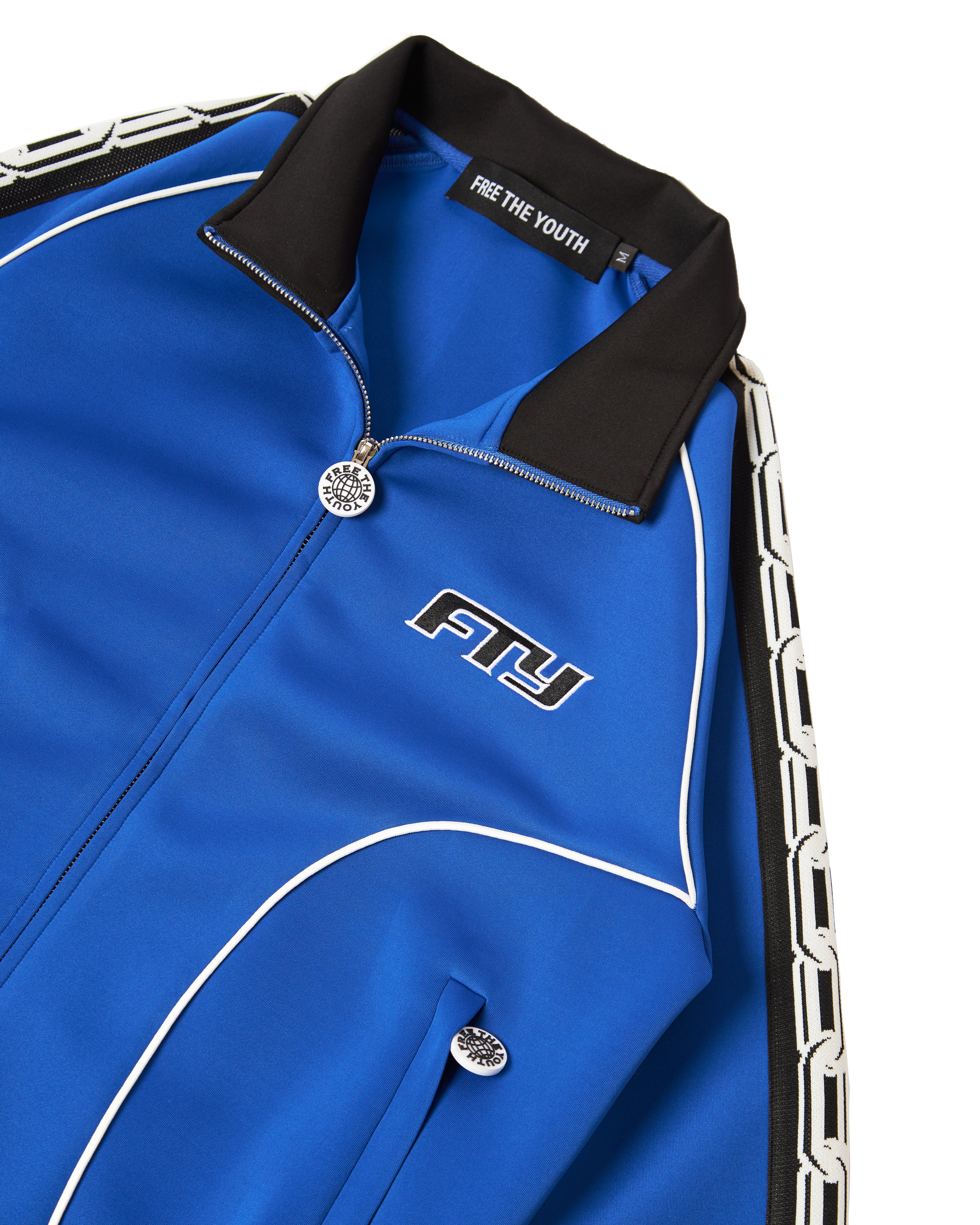 FTY TEAR CHAIN 'ZIP UP' TRACK JACKET - BLUE/BLACK