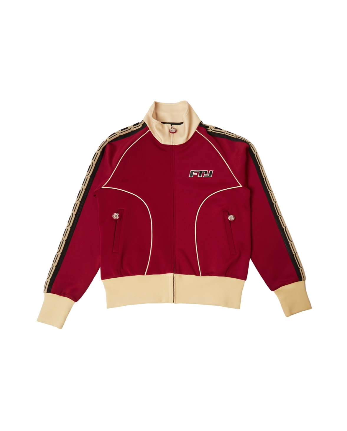 FTY TEAR CHAIN 'ZIP UP' TRACK JACKET - BURGUNDY