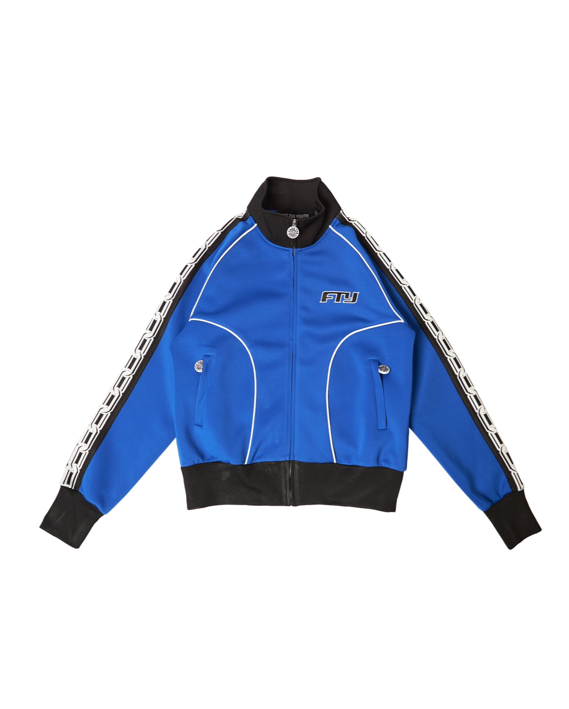 FTY TEAR CHAIN 'ZIP UP' TRACK JACKET - BLUE/BLACK