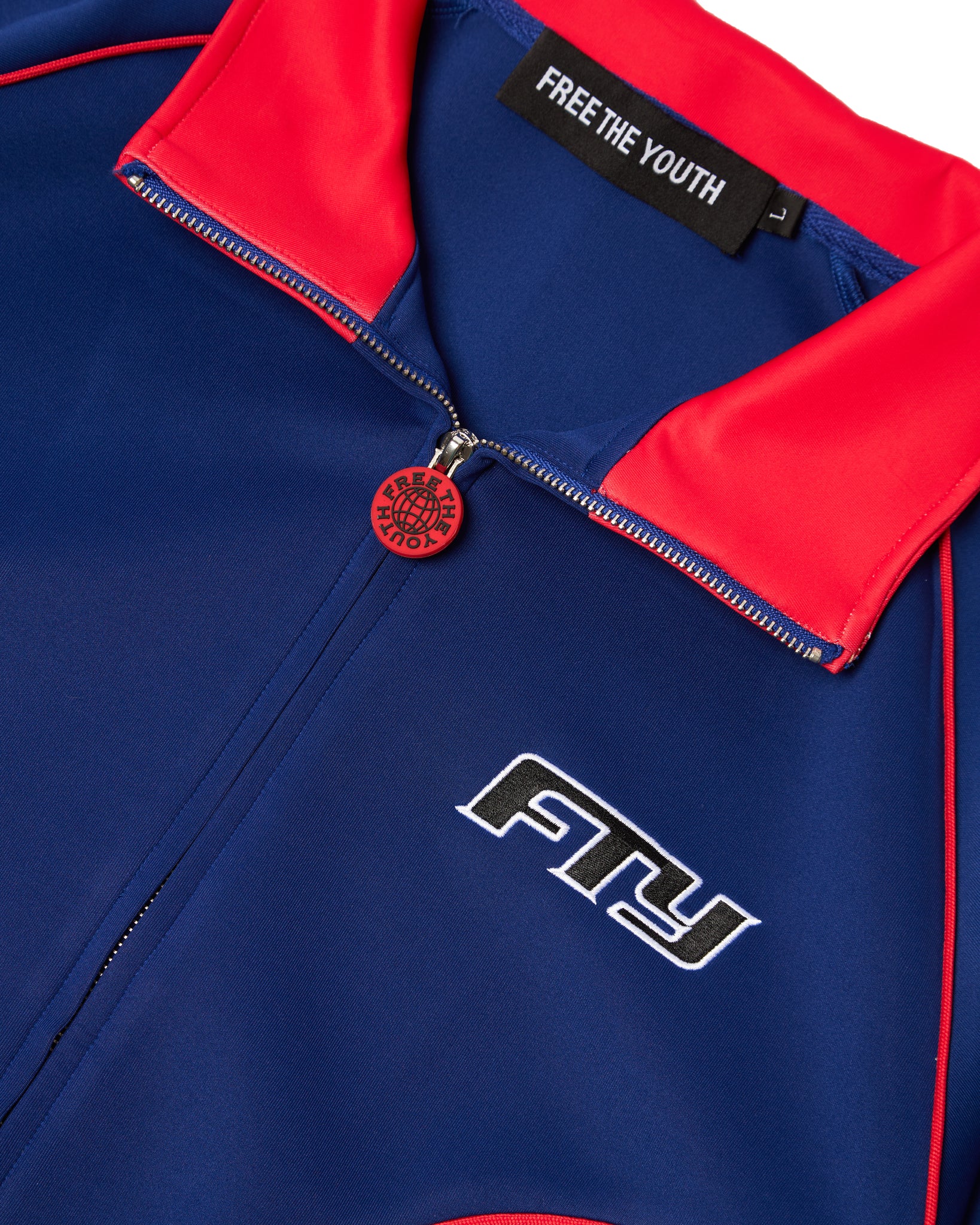 FTY TEAR CHAIN 'ZIP UP' TRACK JACKET - BLUE/RED