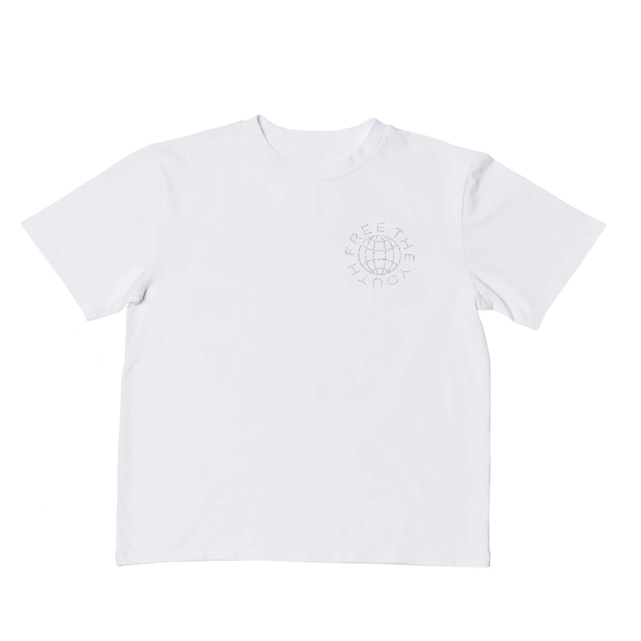 RHINESTONE LOGO T-SHIRT (WHITE)