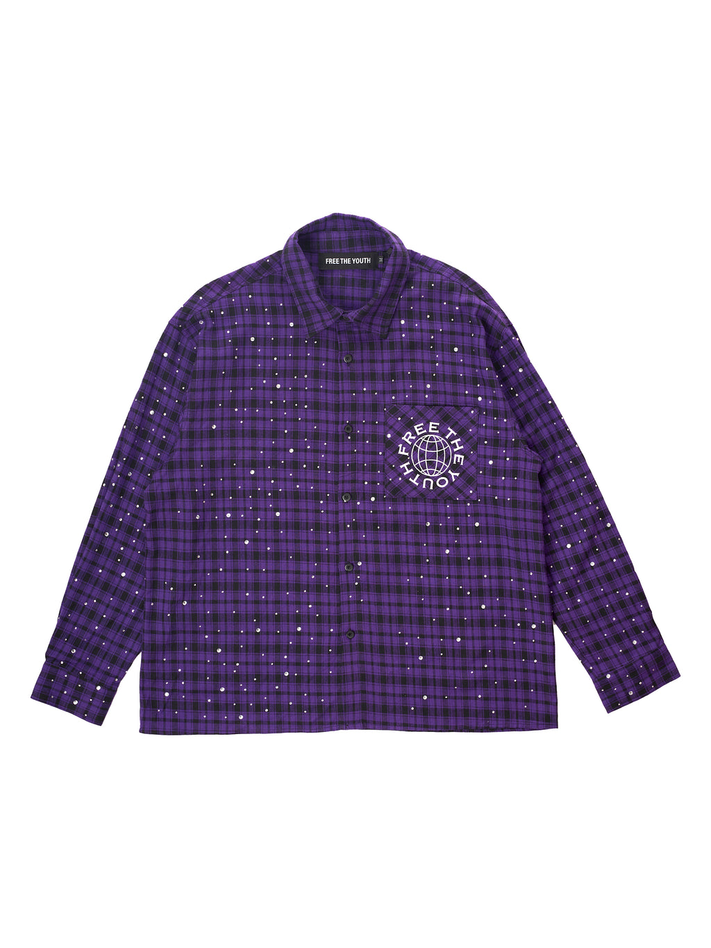 FTY CRYSTAL GRID FLANNEL - PURPLE