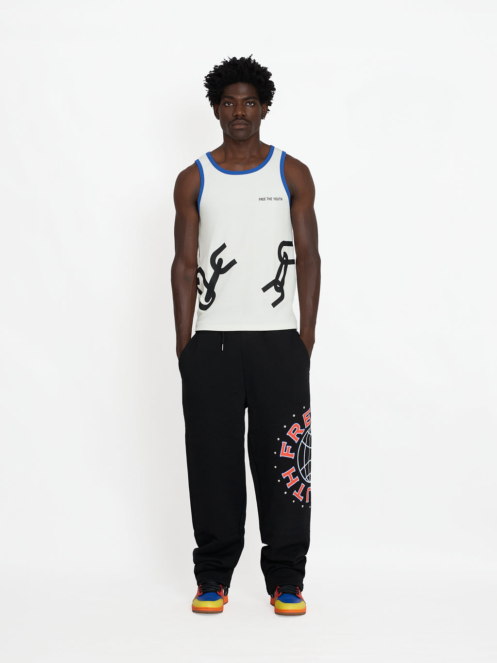 FTY TEAR CHAIN TANK TOP - WHITE
