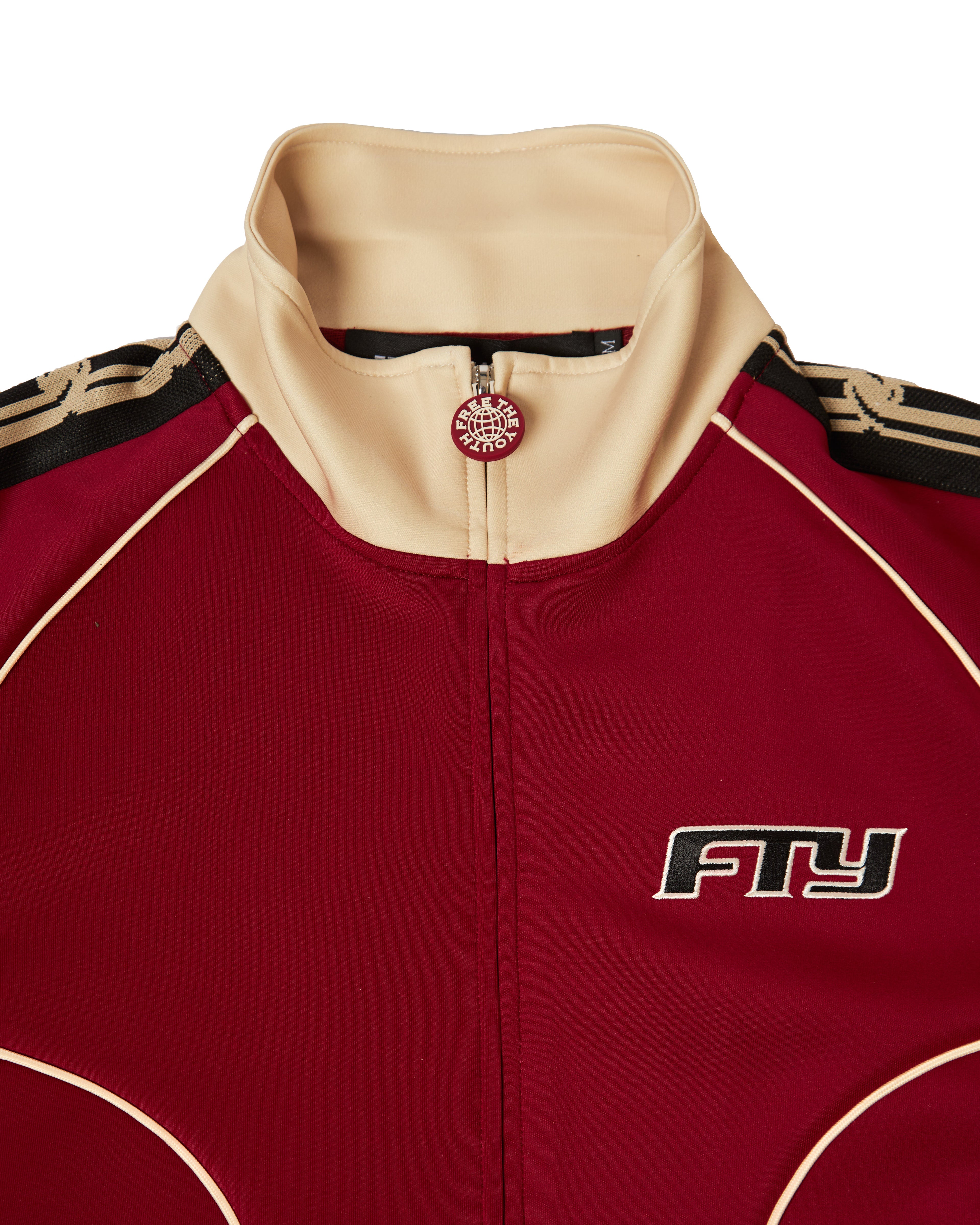 FTY TEAR CHAIN 'ZIP UP' TRACK JACKET - BURGUNDY