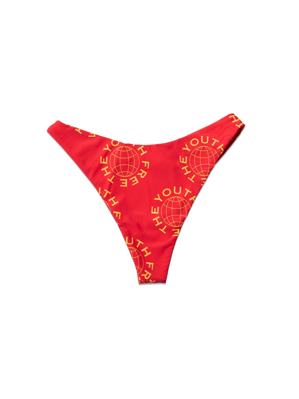 FTY Logo High-Cut Bikini Bottom - RED