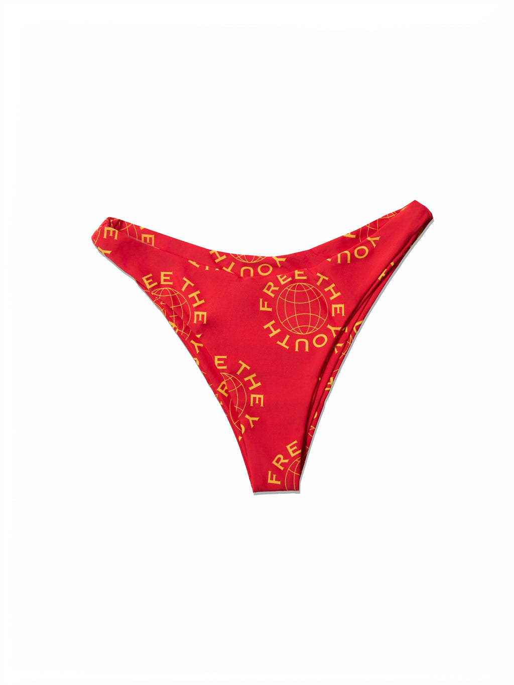FTY Logo High-Cut Bikini Bottom - RED