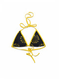 FTY LOGO TRIANGLE BIKINI TOP - BLACK & YELLOW
