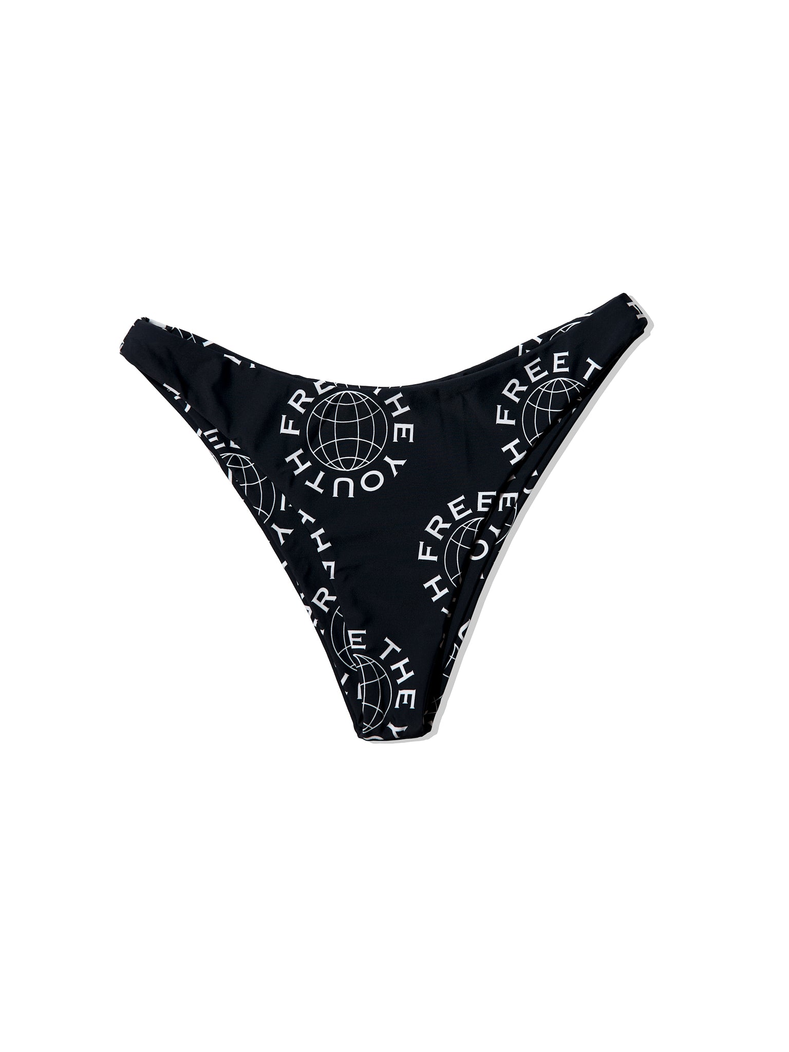 FTY Logo High-Cut Bikini Bottom - BLACK
