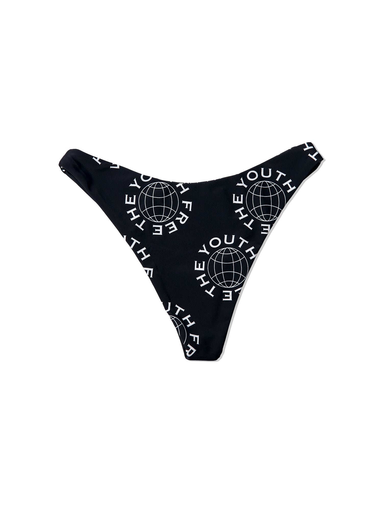 FTY Logo High-Cut Bikini Bottom - BLACK