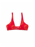 FTY Logo Knot-Front Bralette Top - RED
