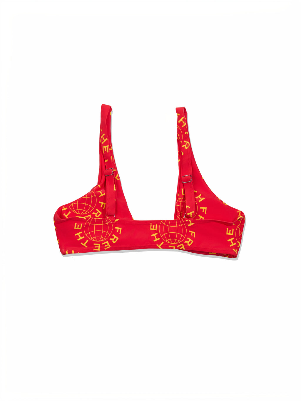 FTY Logo Knot-Front Bralette Top - RED