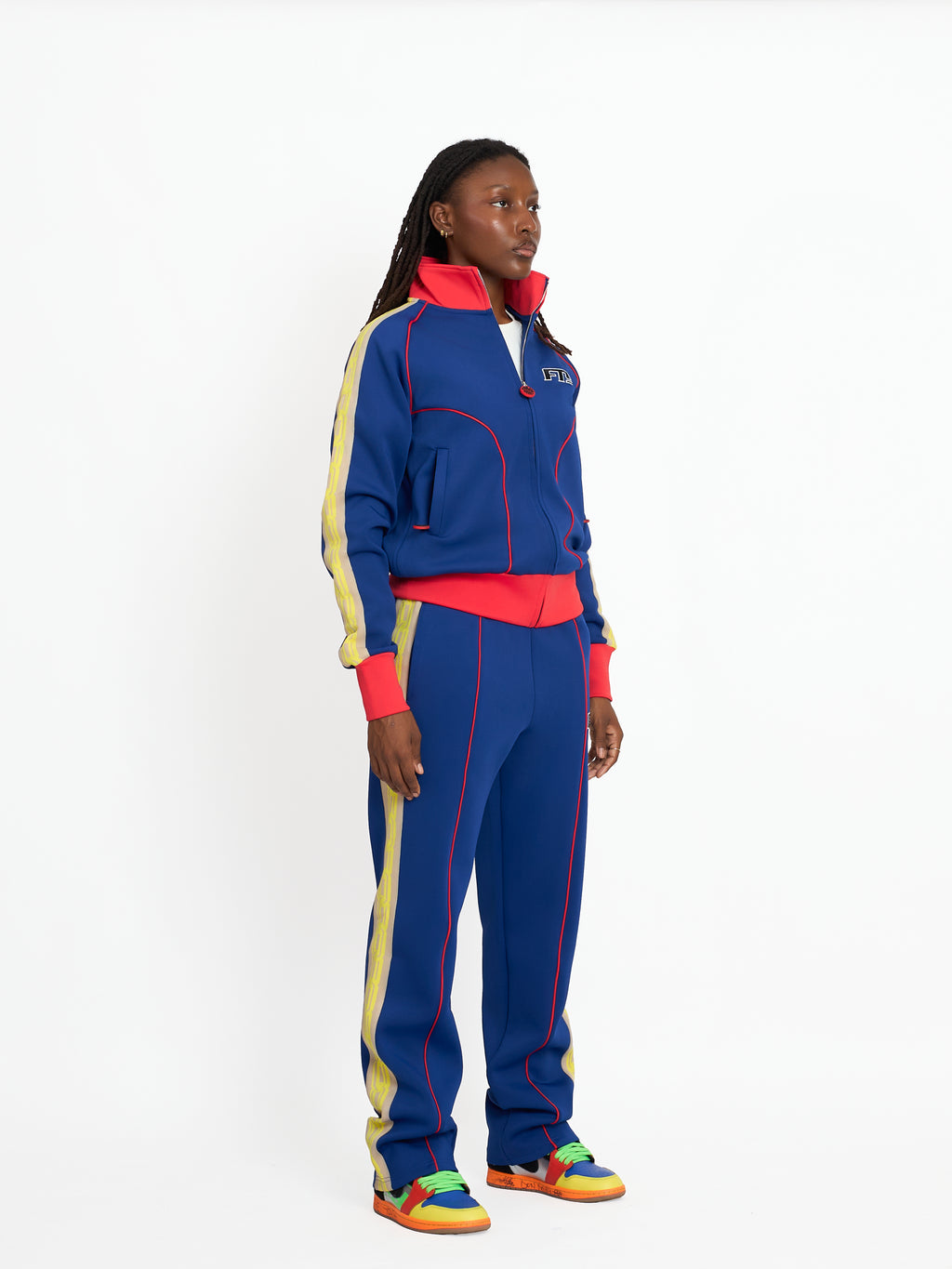 FTY TEAR CHAIN 'ZIP UP' TRACK JACKET - BLUE/RED