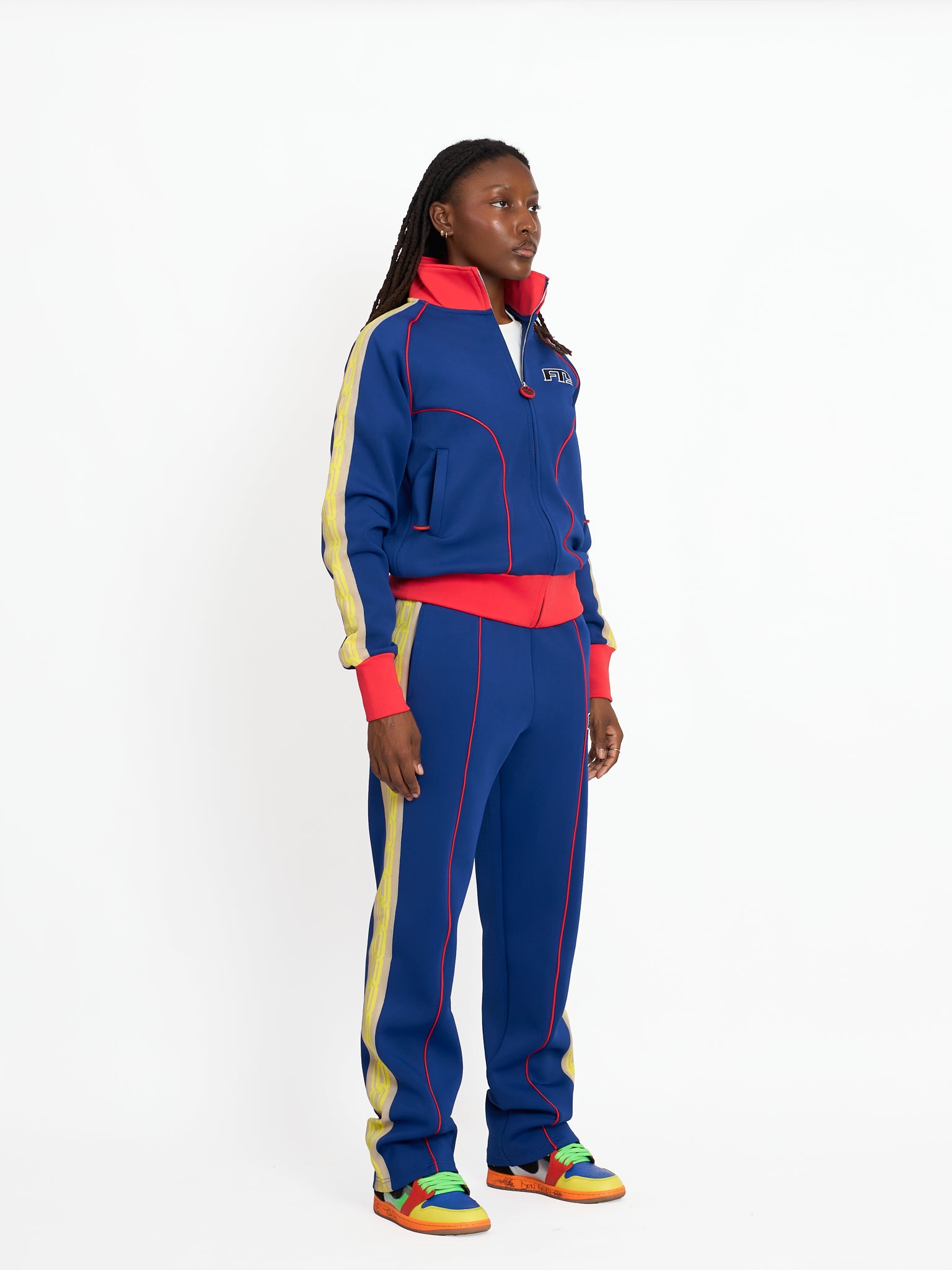 FTY TEAR CHAIN 'ZIP UP' TRACK JACKET - BLUE/RED