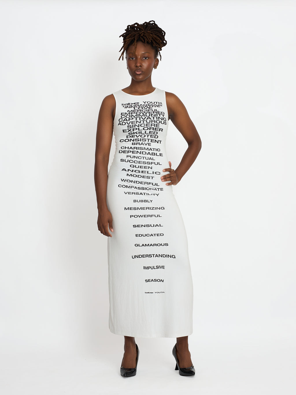 BABE YOUTH ‘Affirmation’ Dress - WHITE