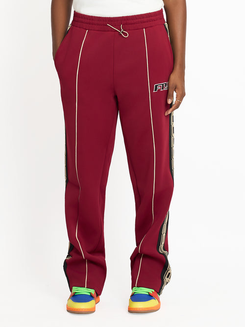 FTY TEAR CHAIN TRACK PANTS - BURGUNDY