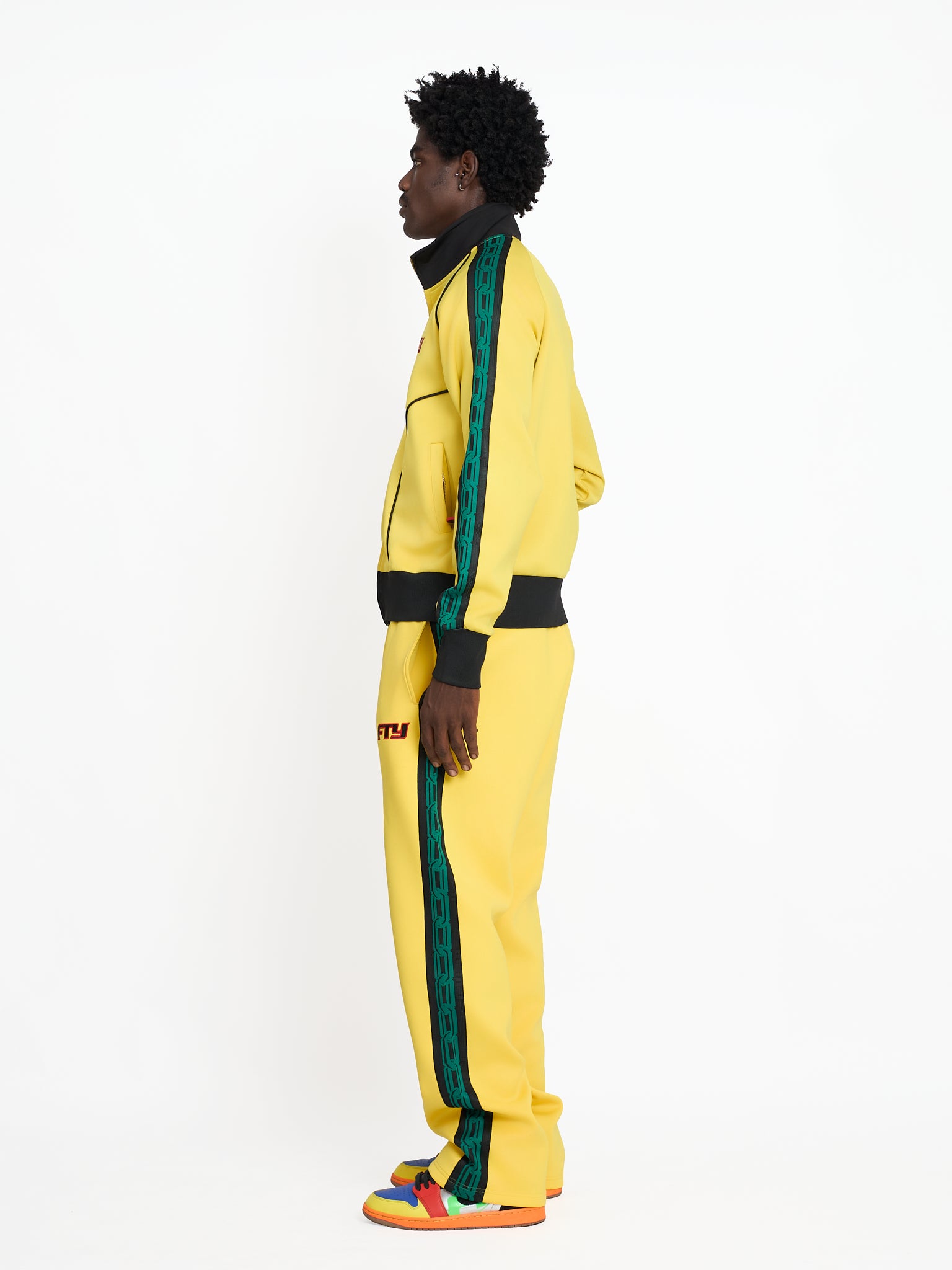 FTY TEAR CHAIN 'ZIP UP' TRACK JACKET - YELLOW