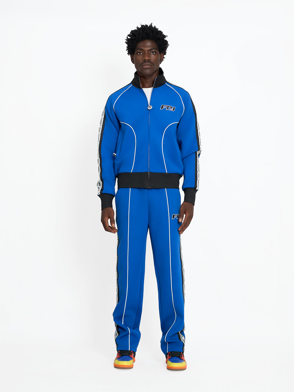 FTY TEAR CHAIN 'ZIP UP' TRACK JACKET - BLUE/BLACK