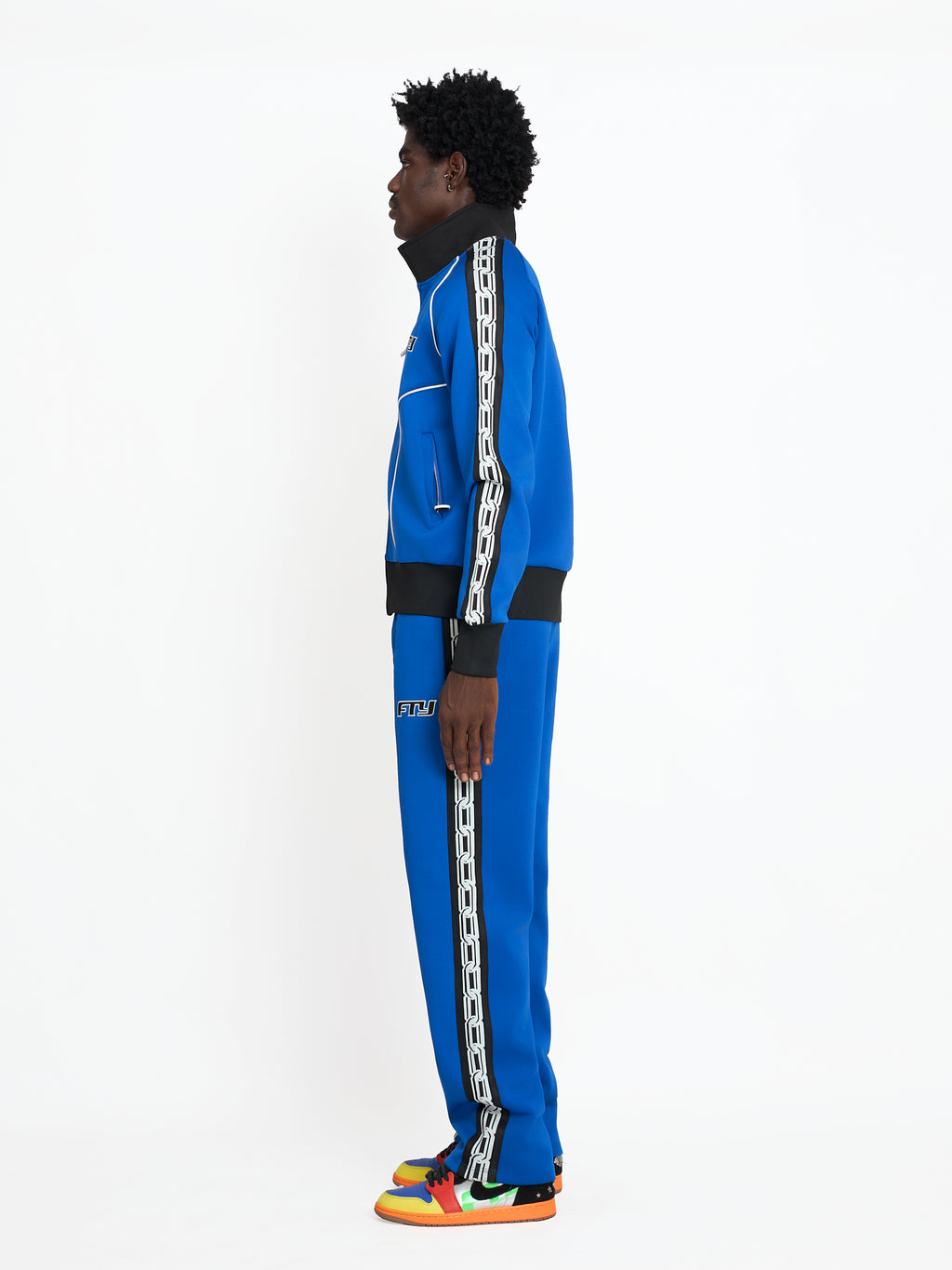 FTY TEAR CHAIN 'ZIP UP' TRACK JACKET - BLUE/BLACK