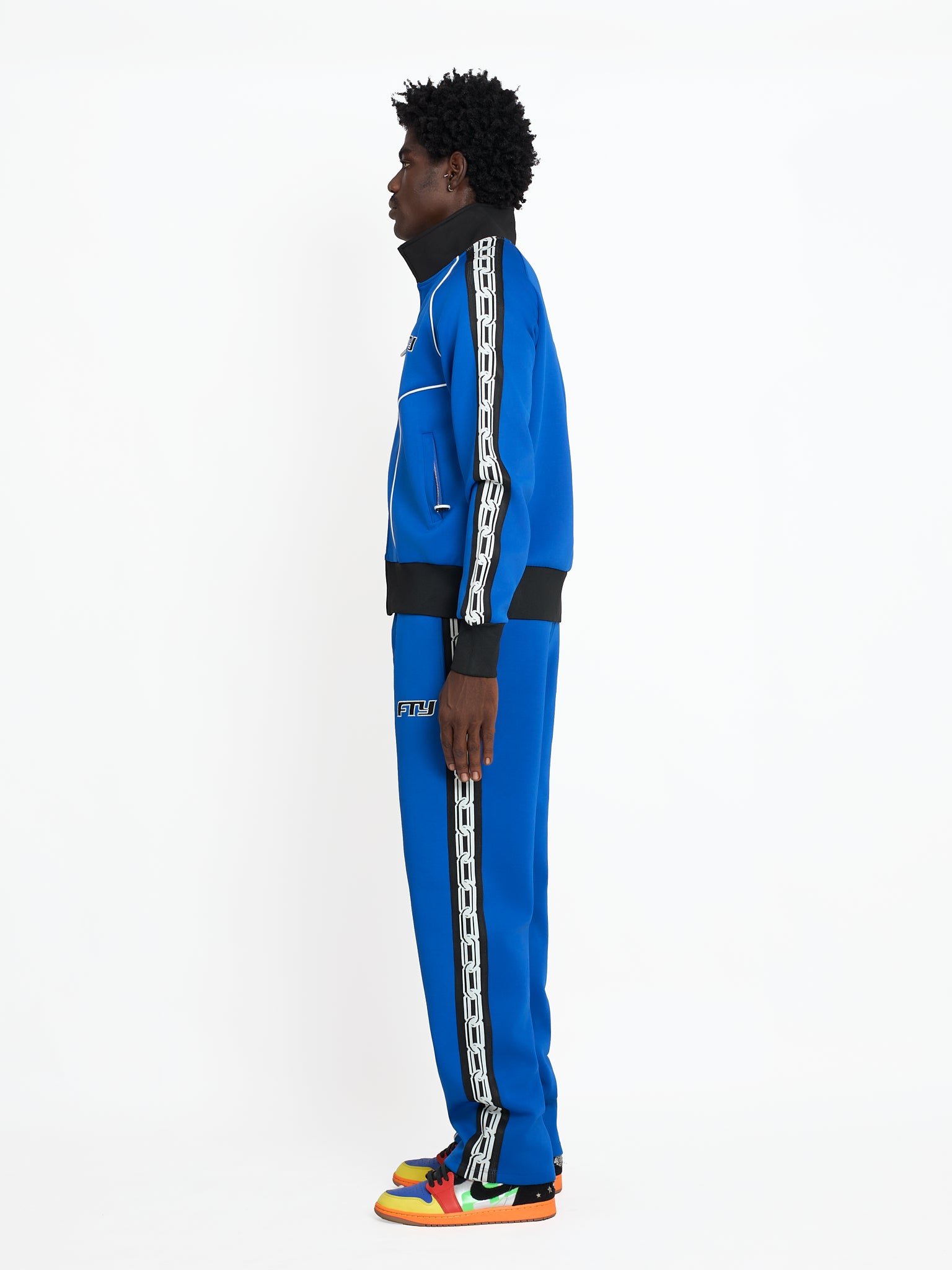 FTY TEAR CHAIN 'ZIP UP' TRACK JACKET - BLUE/BLACK