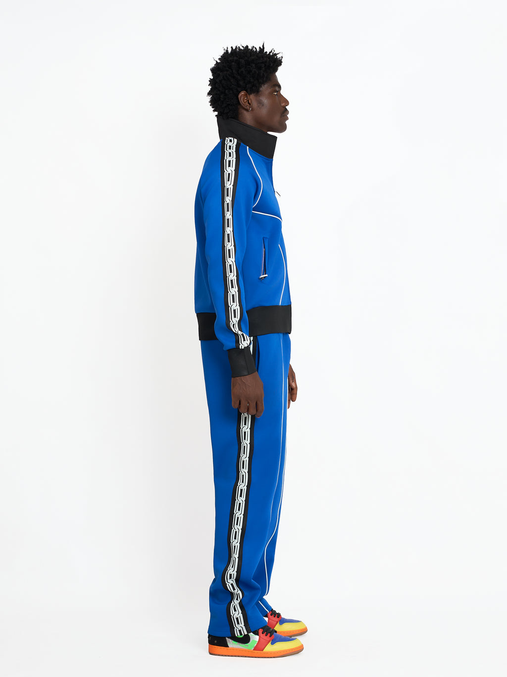 FTY TEAR CHAIN 'ZIP UP' TRACK JACKET - BLUE/BLACK