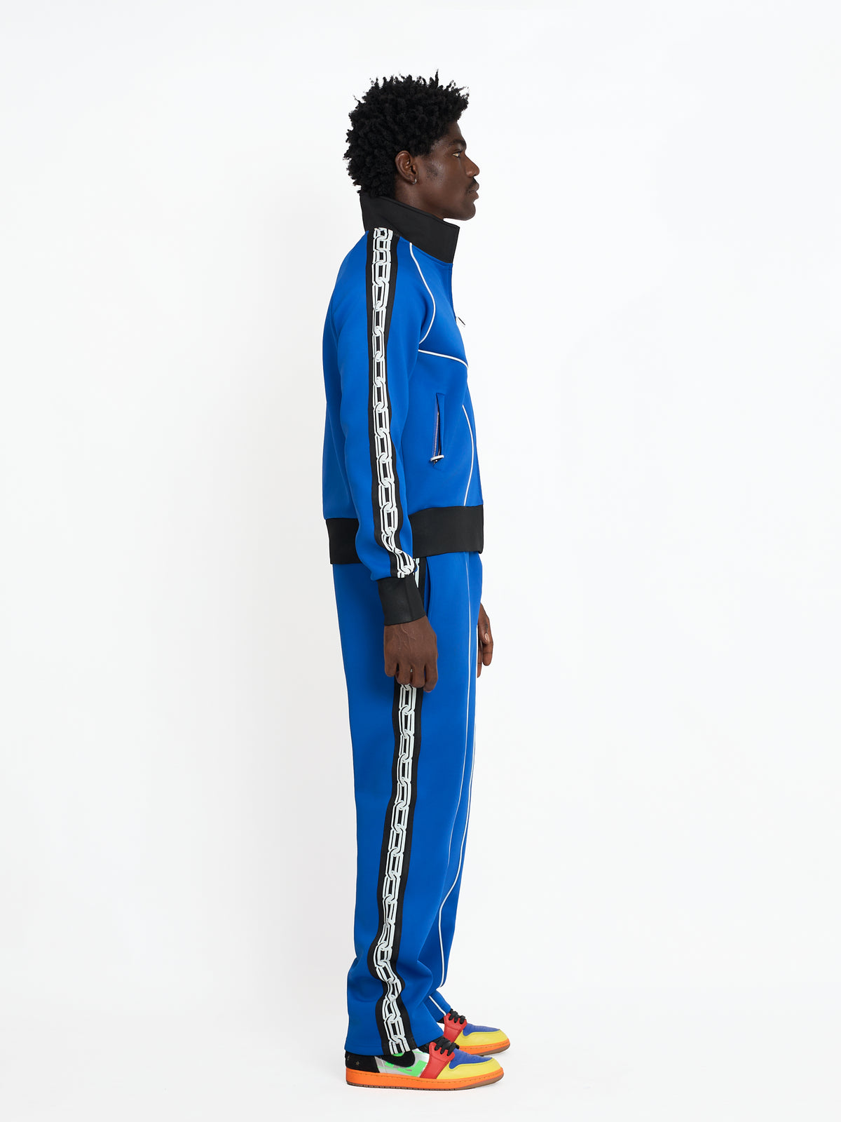 FTY TEAR CHAIN 'ZIP UP' TRACK JACKET - BLUE/BLACK