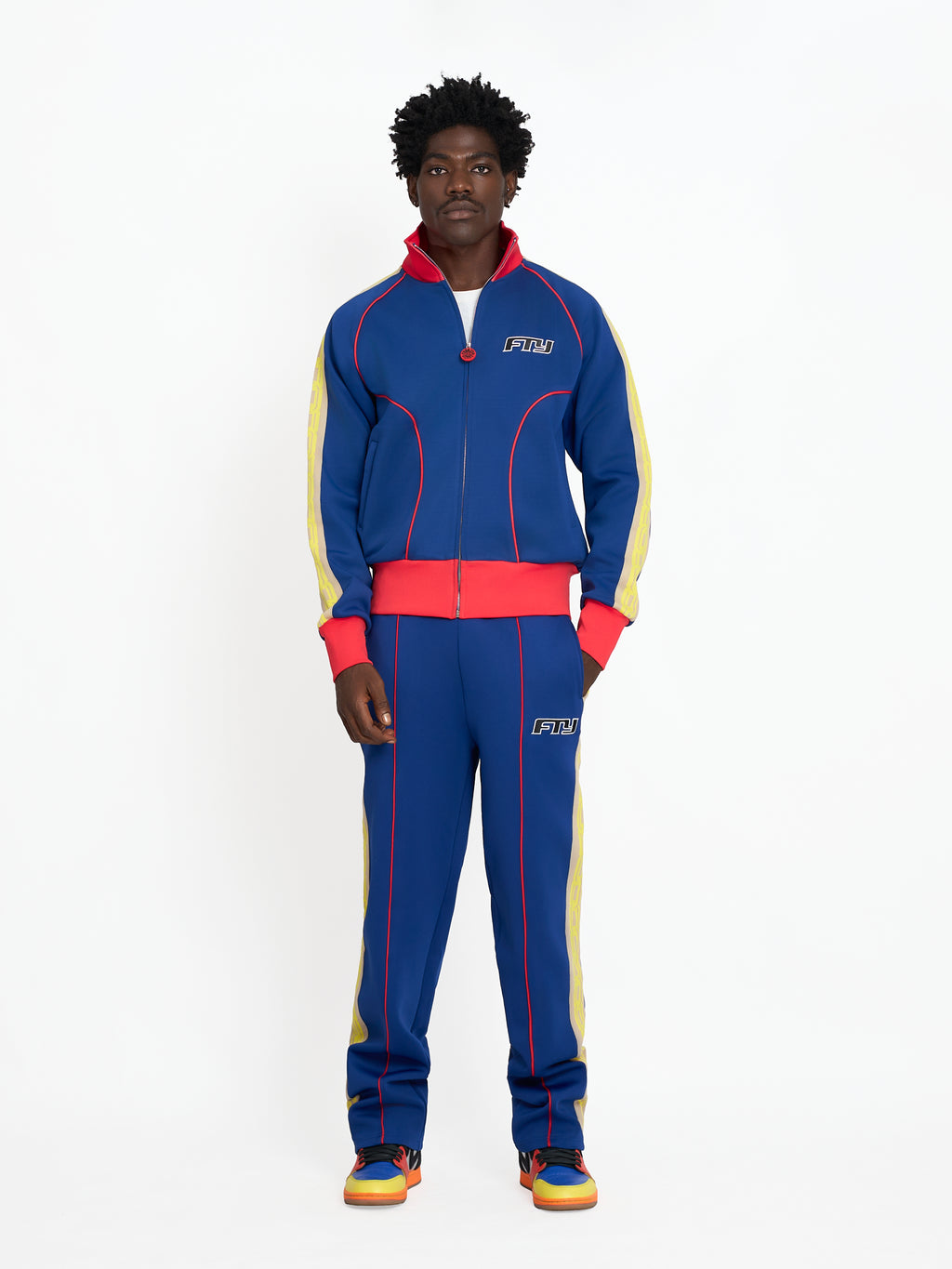 FTY TEAR CHAIN 'ZIP UP' TRACK JACKET - BLUE/RED
