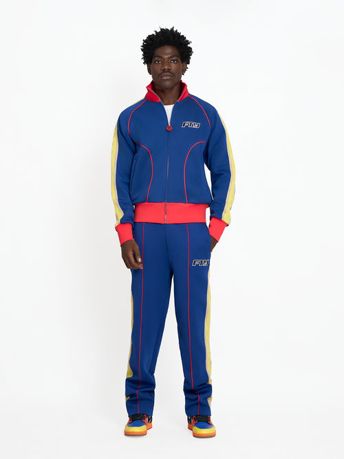 FTY TEAR CHAIN 'ZIP UP' TRACK JACKET - BLUE/RED