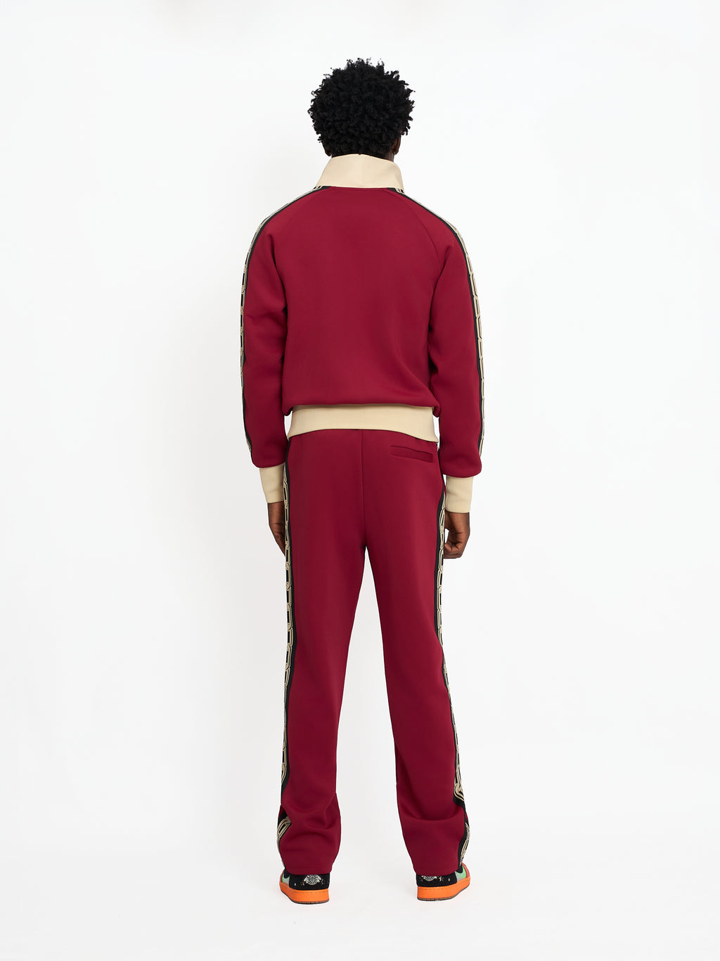 FTY TEAR CHAIN 'ZIP UP' TRACK JACKET - BURGUNDY