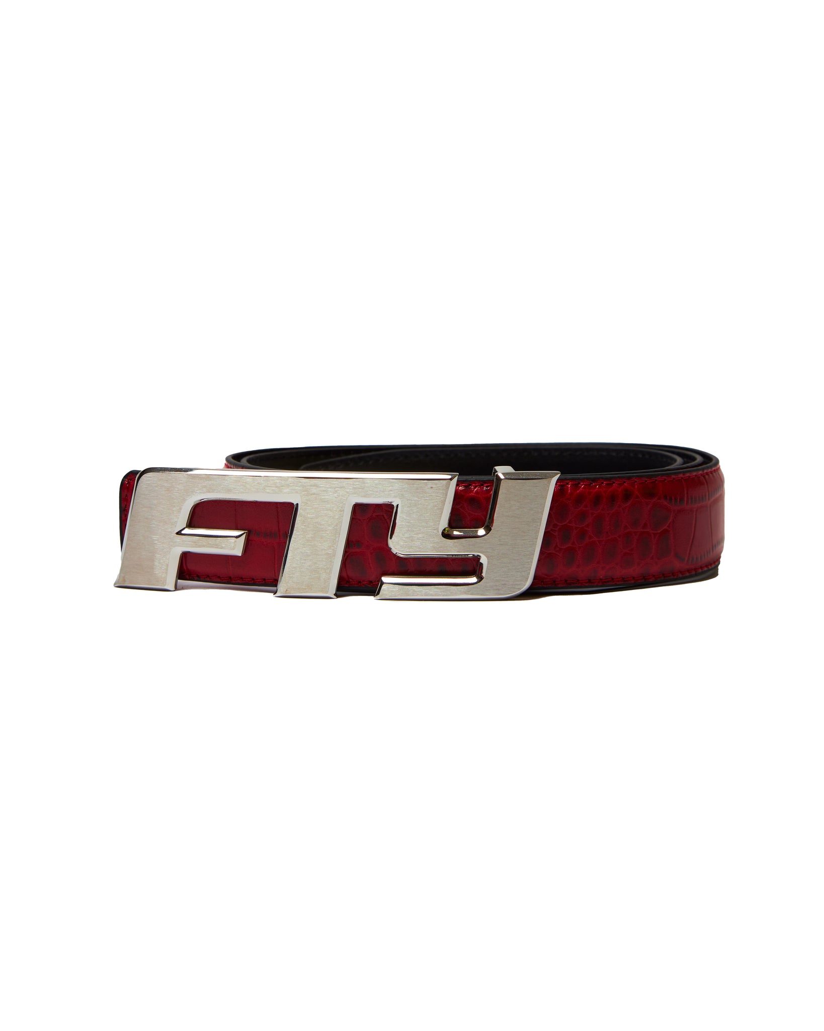 LOGO BELT - SILVER / RED