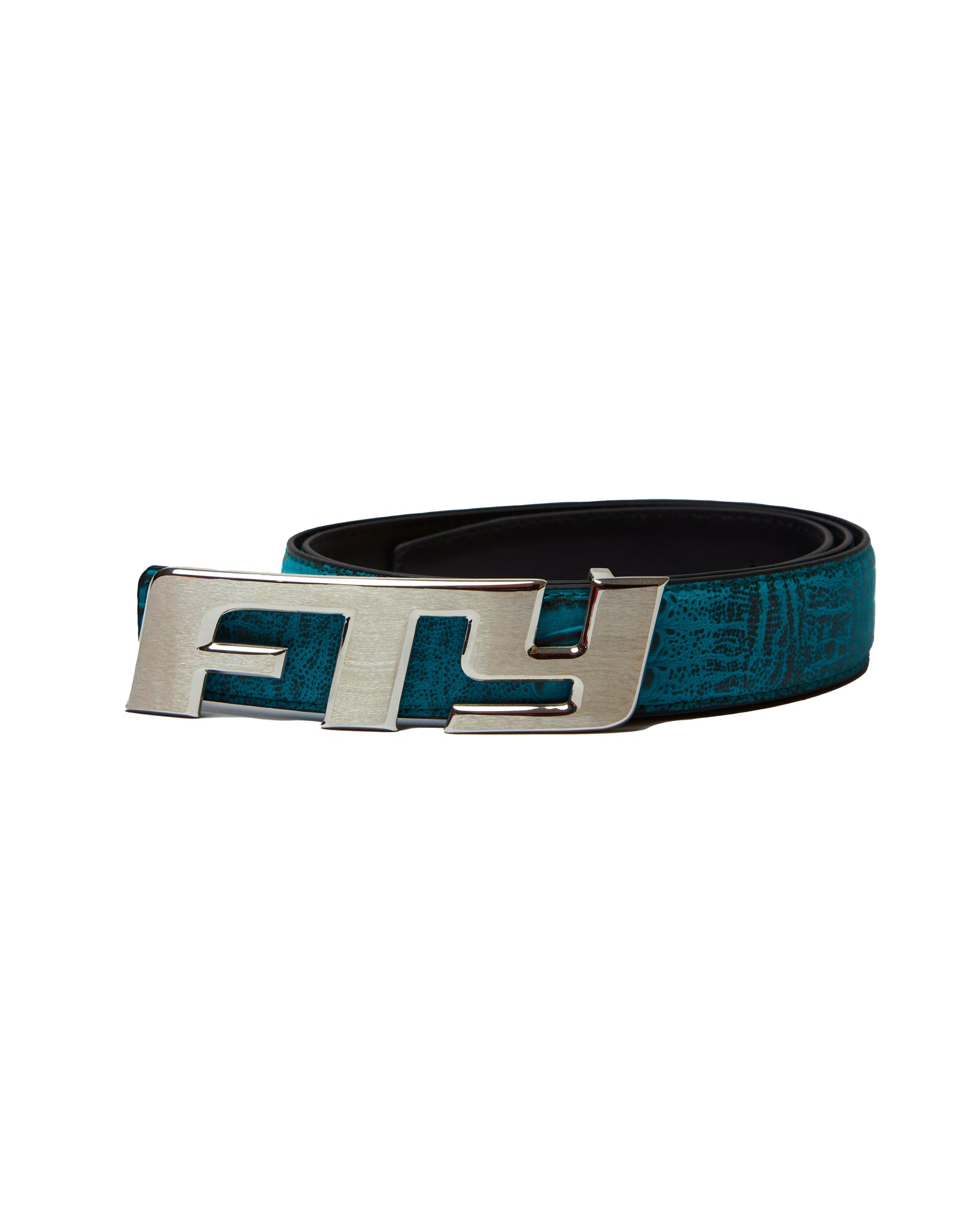 LOGO BELT - SILVER / TURQUOISE BLUE