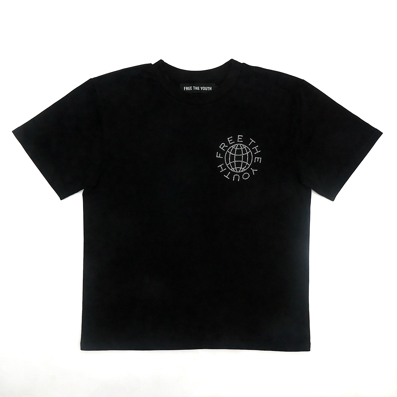 RHINESTONE LOGO T-SHIRT (BLACK)