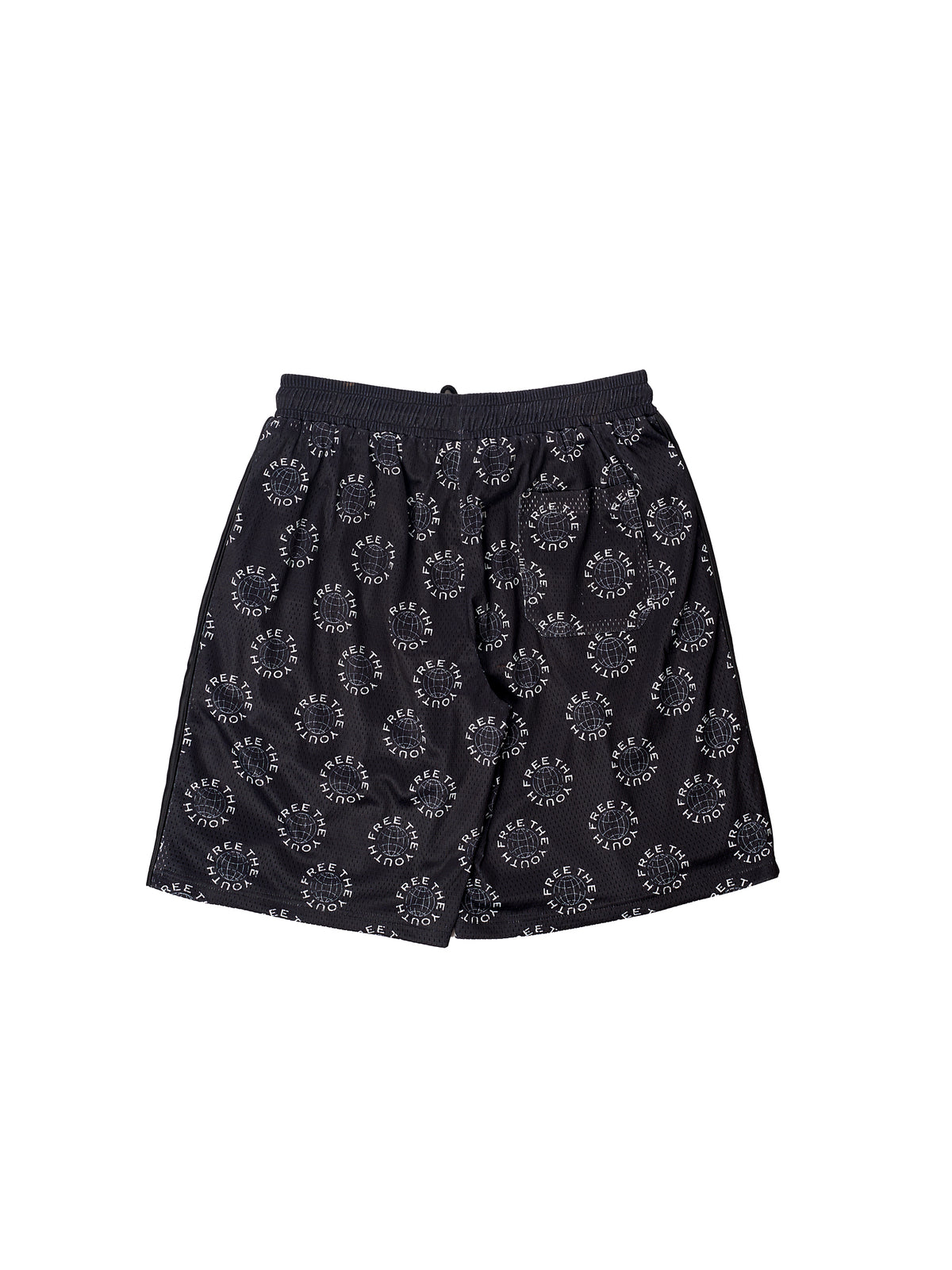FTY MONOGRAM MESH SHORTS - BLACK