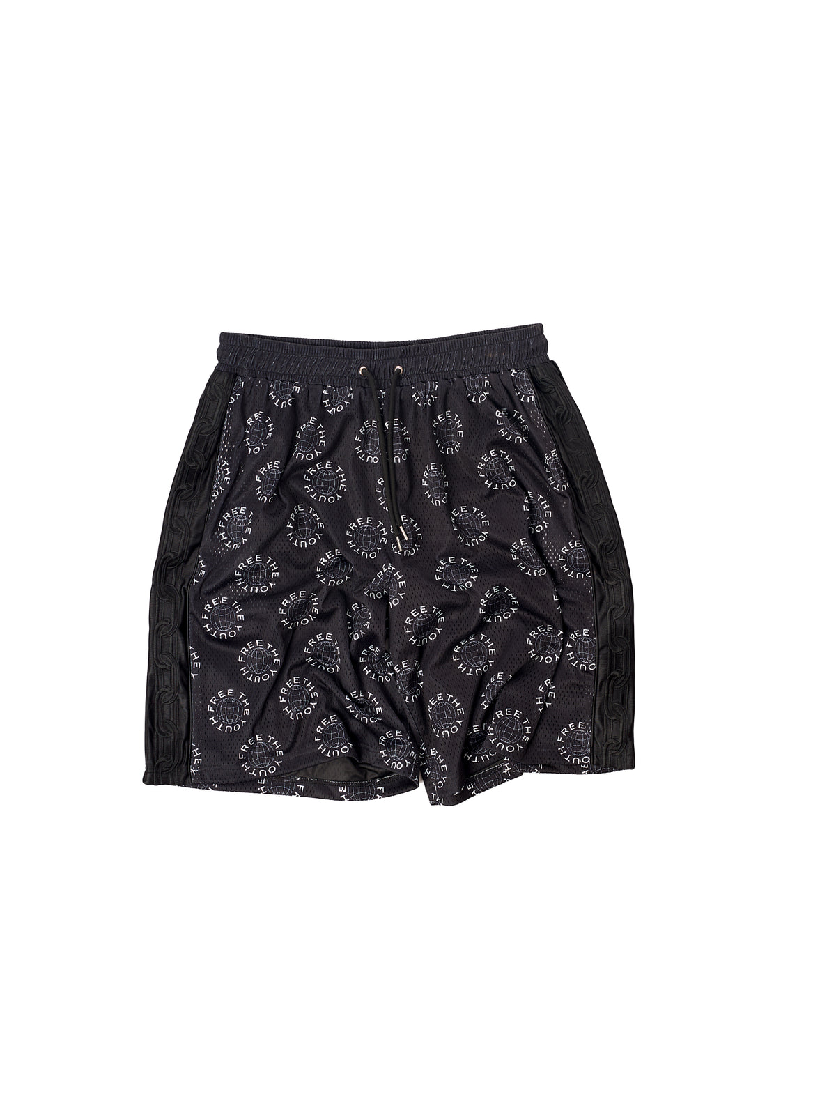 FTY MONOGRAM MESH SHORTS - BLACK