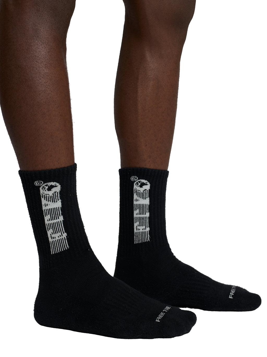 FTY STRIPES LOGO SOCKS - BLACK
