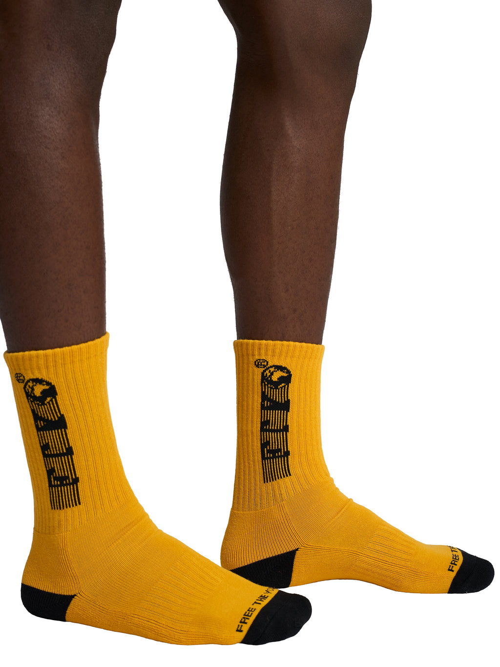 FTY STRIPES LOGO SOCKS - YELLOW