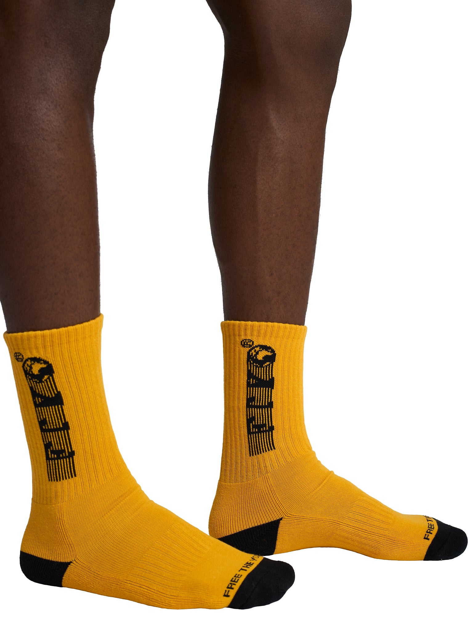 FTY STRIPES LOGO SOCKS - YELLOW