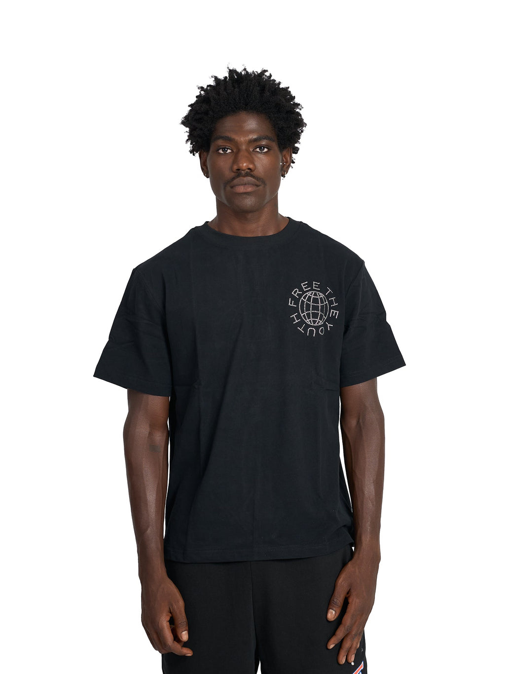 RHINESTONE LOGO T-SHIRT (BLACK)