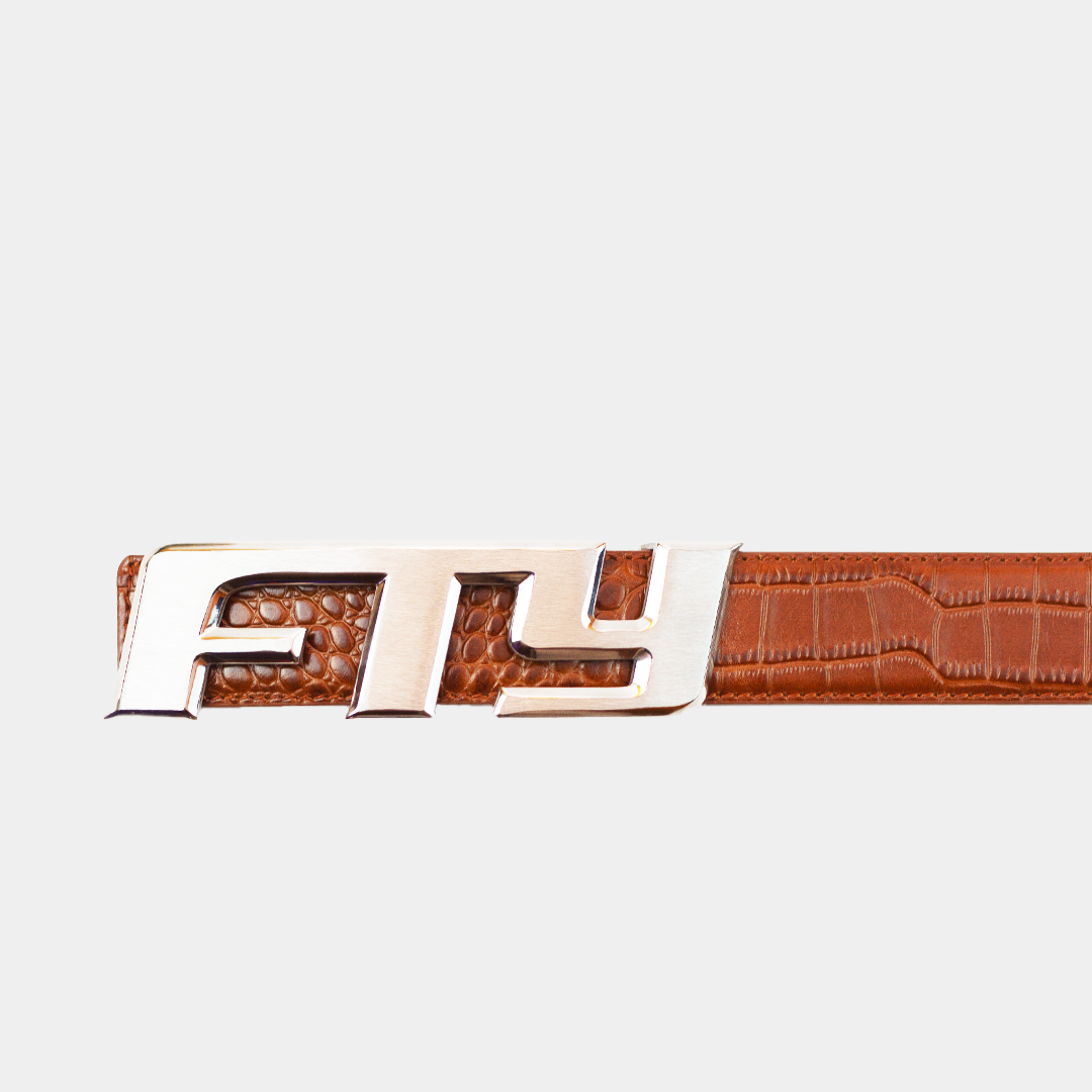 LOGO BELT - SILVER / BROWN
